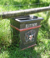 Original City of London Cast iron litter bin - free-standing