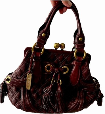 LOCKHEART PENELOPE QUILTED  STITCHED * BELTED  TASSELED RARE HANDBAG NO COPY