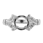 925 Sterling Silver 8mm Round Semi Mount Solitaire Ring Setting Women Jewelry