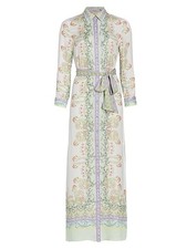 Alice + Olivia 'Chassidy' Floral Print Belted Maxi Shirtdress sz XL