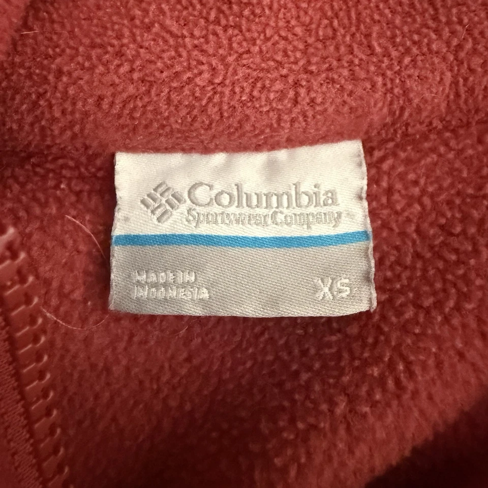 Jaqueta feminina Columbia de lã com zíper extra pequena vermelha - Imagem 4 de 4