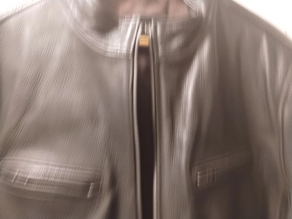 Chaqueta de cuero negra Sonoma de colección para hombre talla Lg resistente calidad de alta gama Foto 4 de 4