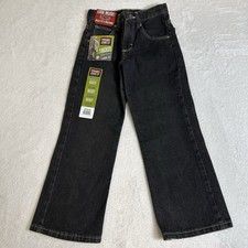 Wrangler Kids Boys Jeans Size 8 Black Slim Boot Adjustable Waist
