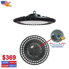 10PCS High Bay Light 30000Lm 300W 6500K GYM Garage Commercial UFO Led Shop Light
