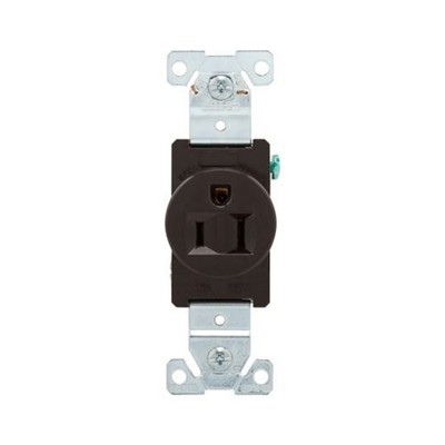 Eaton Wiring Devices 5261B - Recp Sgl 15A125V 2P3W Brass Strap B&S BR - 1EA