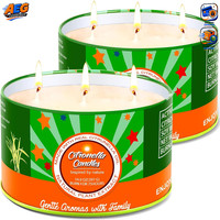 Citronella Kerze Outdoor 2 X 400G Sojawachs Mit 3 Dochten FüR Garten Camping