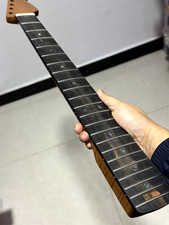 AAAA Satin 22 Fret Roasted Flame maple Electric guitar neck Ebony fretboard 12R