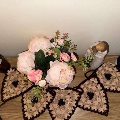 Handarbeit gehäkelt Granny Square Dreieck Wimpel Boho Festival Camper Girlande