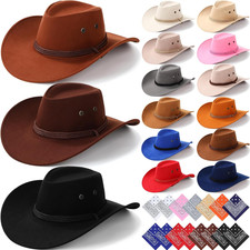30PCS Western Cowboy Hat Bandana Costume Set Cowgirl Bulk Party