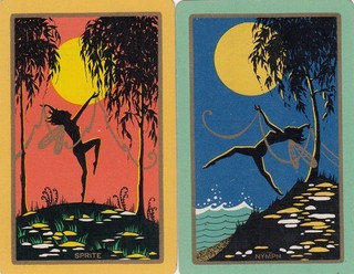NRROW NAMED SPRITE & NYMPH 2 single vintage playing cards