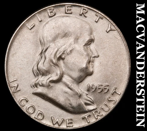 1955 Silver Franklin Half Dollar - Choice Gem Brilliant Unc  Lustrous  #i5023