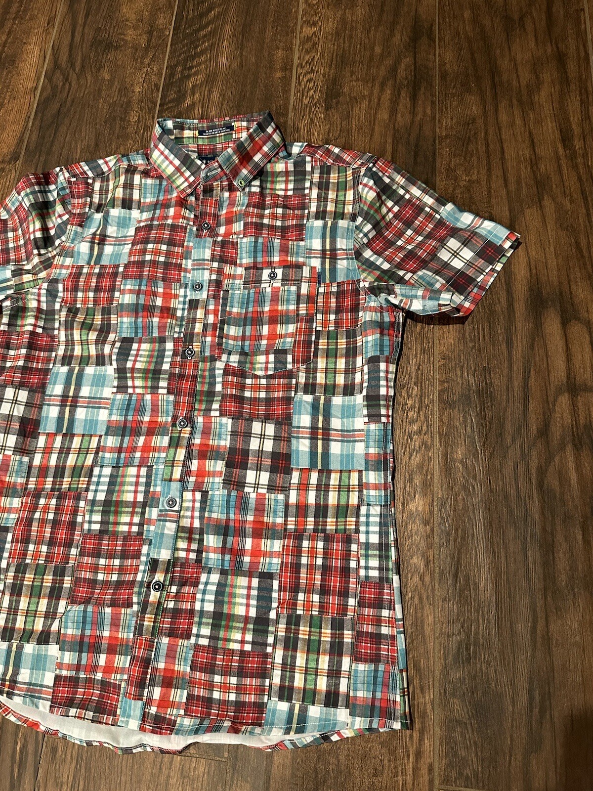 WILLIAM MURRAY Mens Small Patchwork Plaid Button … - image 2