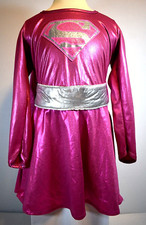 "SUPERGIRL" Girl's Costume with Cape Hot Pink Silver - Size Small by Rubies