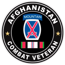 Afghanistan Combat Veteran Bumper Sticker Military Vinyl Soldier Decal 5"