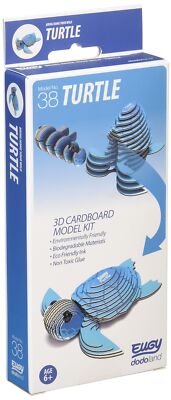 Azone EUGY 3D Papier Bastelpuzzle Schildkröte 77x80x25mm aus recycelten Mater...