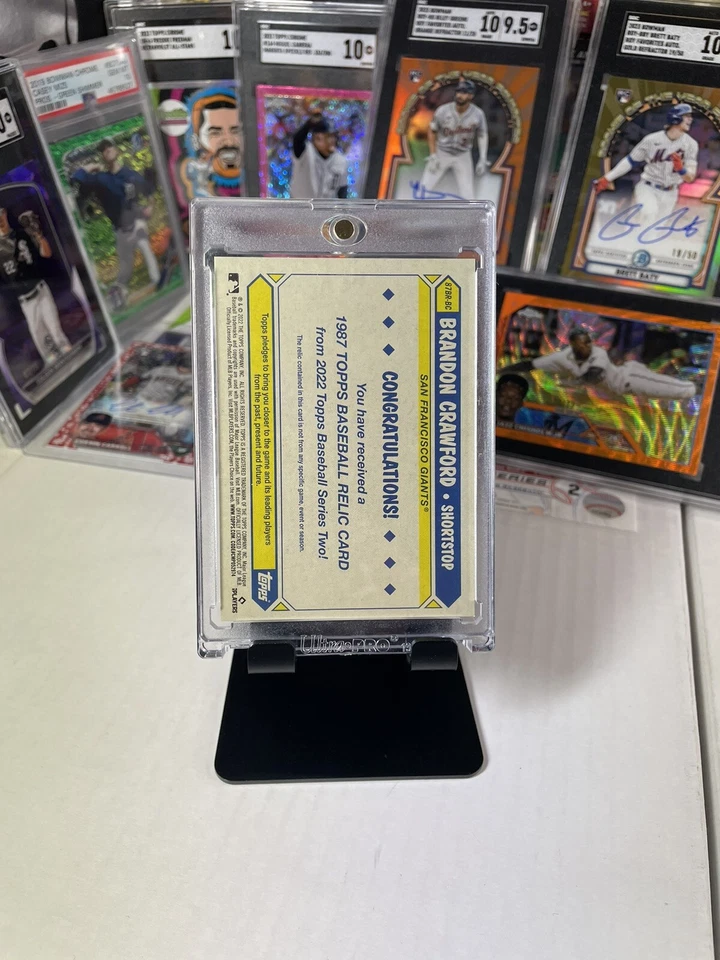 2022 Series 2 1987 Topps Baseball Relics Black /199 Brandon Crawford #87BR-BC - Image 2 of 2