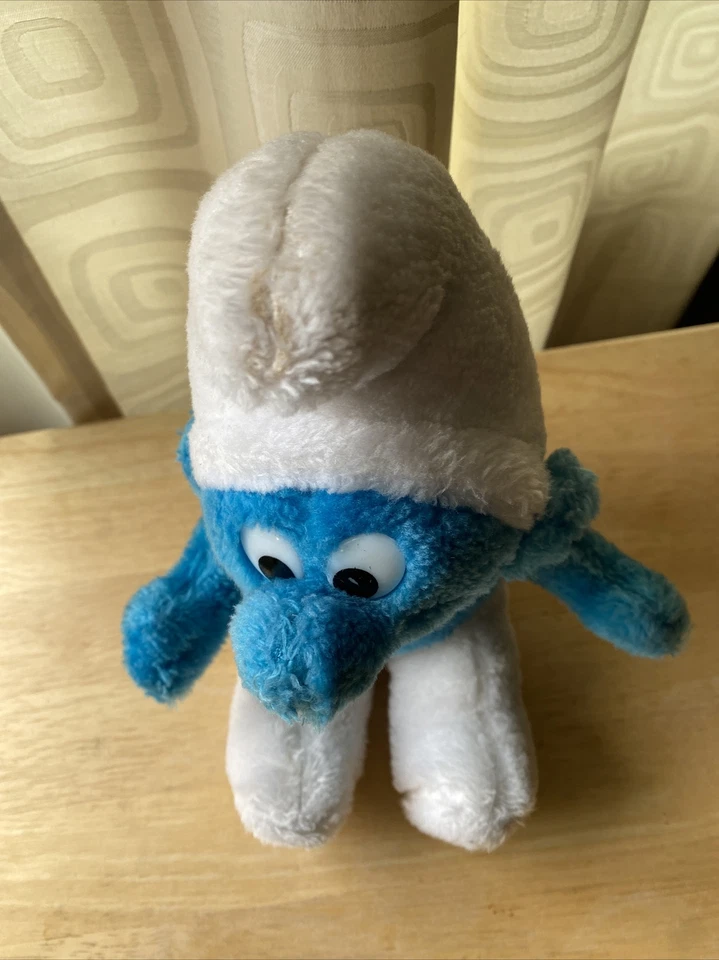 "De colección 1979 Pitufo Peluche Azul y Blanco Relleno Peyo Wallace Berrie Schleich 10""" Foto 2 de 4