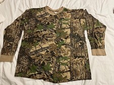 Vintage 90s RealTree Camo Shirt XL Single-Stitch Hunting Leaf Timber Bark USA