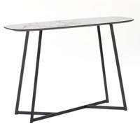 Design Konsolentisch Turin 120Cm Weiss Marmor-Optik Konsole Metallgestell
