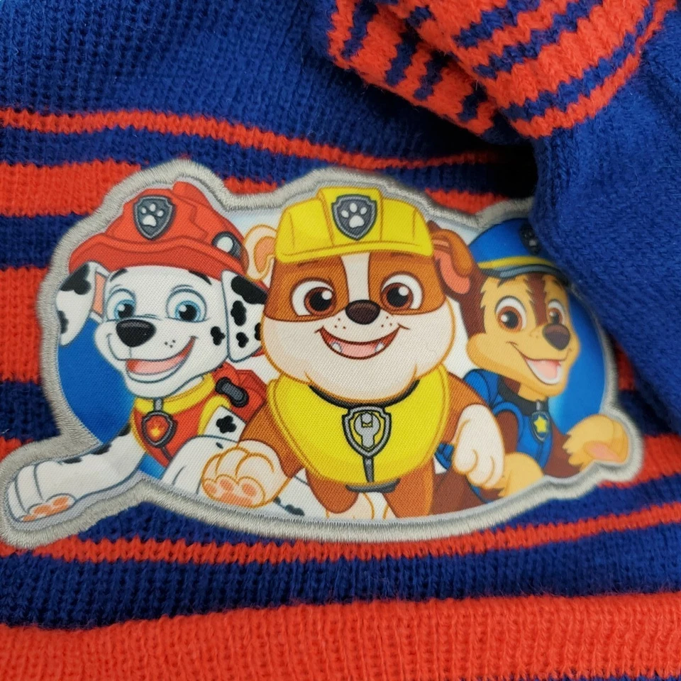 JUEGO DE SOMBREROS Y MITONES PARA NIÑOS PEQUEÑOS PAW PATROL NICKELODEON AZUL ROJO Foto 2 de 4