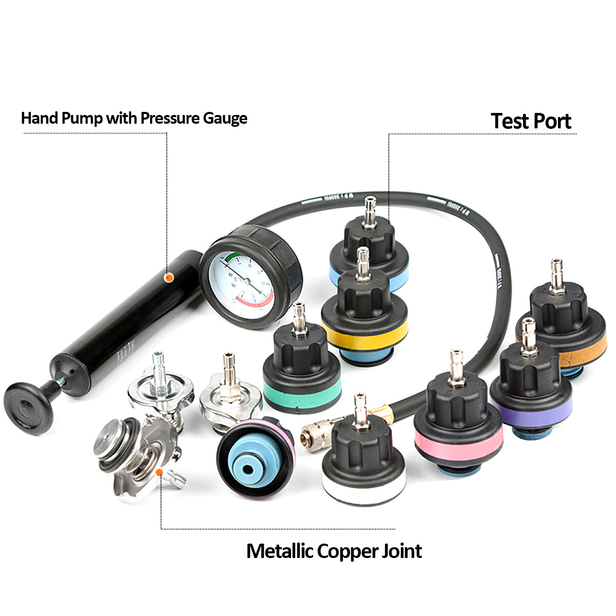 28PCS Universal Radiator Pressure Tester & Vacuum Type Cooling System