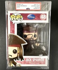 Johnny Depp signed Jack Sparrow Disney Funko Pop! #48 Grade 8 NM-MT Auto 8 ~ PSA
