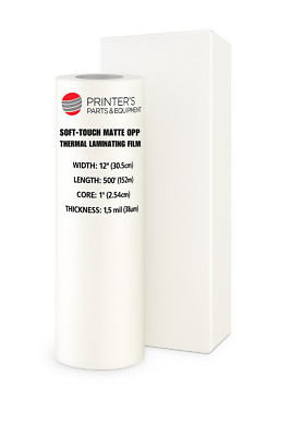Soft Touch Matte Laminating Film 12'' x 500ft (1  Core) 1.5mm Thickness , Velvet