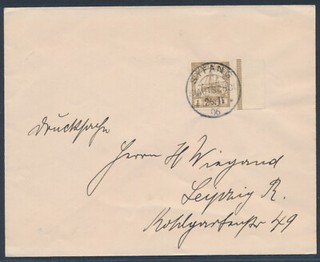 Kiautschou 1 Cent Yacht Bogenrand EF Brief Syfang 1906 nach Leipzig (3052)