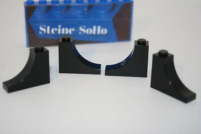 Lego (c) 4x Bogenstein 1x3x2 - schwarz - 18653 - brick arch - inverted