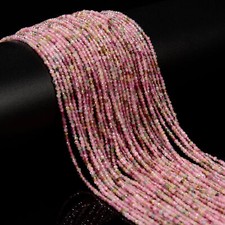 Natural Multi-color Tourmaline Faceted Rondelle Beads 1.5x2mm 15.5'' Strand