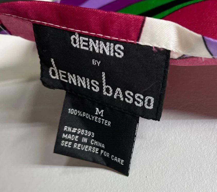 Шарф Dennis By Dennis Basso многоцветный ретро шелковистый атласный 35 дюймов квадратная упаковка - Изображение 3 из 4