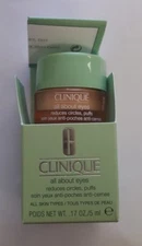 New 1 Box Clinique All About Eyes Reduces Circles Puffs Sample Size 5 ml/0.17 oz