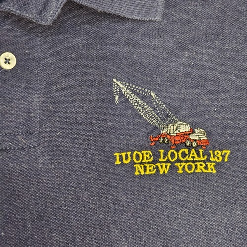 Polo IUOE International Union Operativa Locale 137 New York Blu Large W4a - Foto 2 di 8