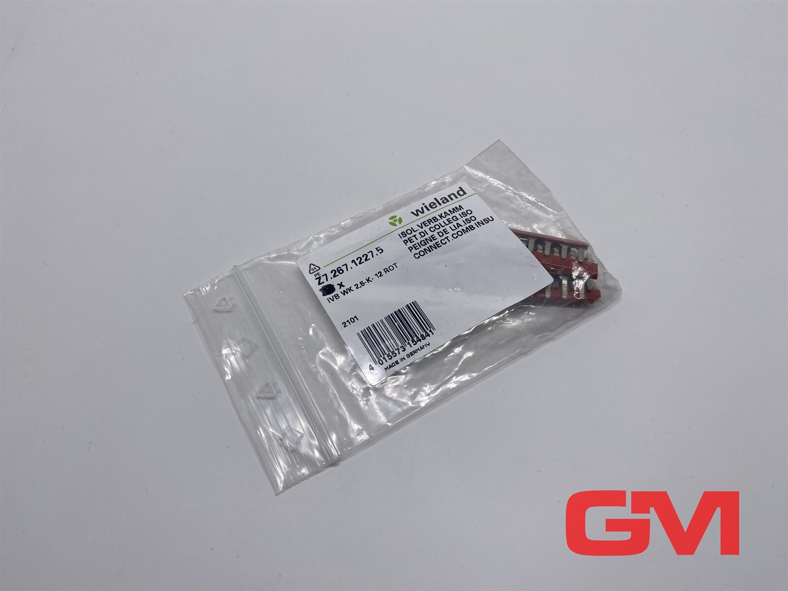 VE 8X Wieland Connection Comb Z7.267.1227.5 Jumper Bar IVB WK 2.5-K-12 RED