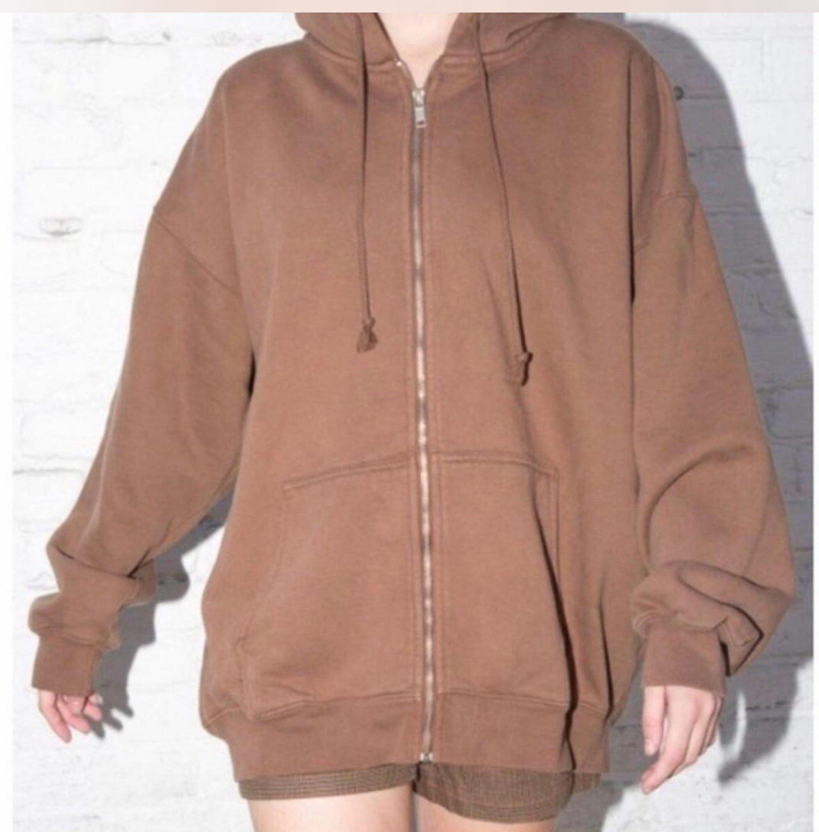 Brandy Melville Oversized Brown Christy Hoodie | eBay