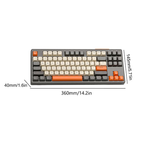 Kompatybilna z Bluetooth podświetlana klawiatura dla graczy 87 klawiszy cichy dotyk keycap cichy - Zdjęcie 7 z 15