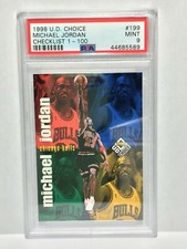 1998 UPPER DECK UD Choice #199 Michael Jordan PSA 9 MINT Checklist 1-100 HOF MVP