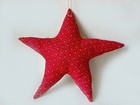 vintage star pillow with crochet flowers appliqué — photo 2