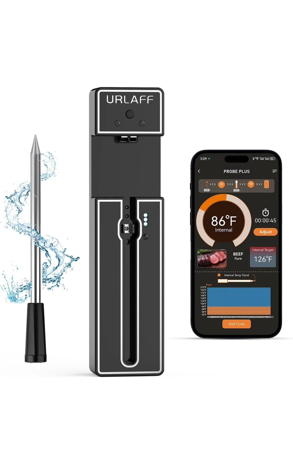 MixStick 500FT Wireless Meat Thermometer,Digital Food Thermometer With Bluetooth