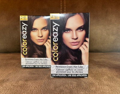 2x  -   # 2 Coloreazy Permanent Cream Hair Color Dark Brown New