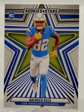 2024 ROOKIES & STARS BRENDEN RICE ROOKIE FOOTBALL CARD CHARGERS NFL 112 and