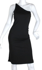 {KENNETH COLE} Dress LBD Sheath One Shoulder Knit Stretch Dressy Summer ~M