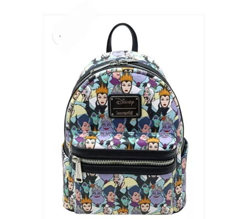 Loungefly Disney Villains I Mini All Over Print Backpack **BRAND NEW**