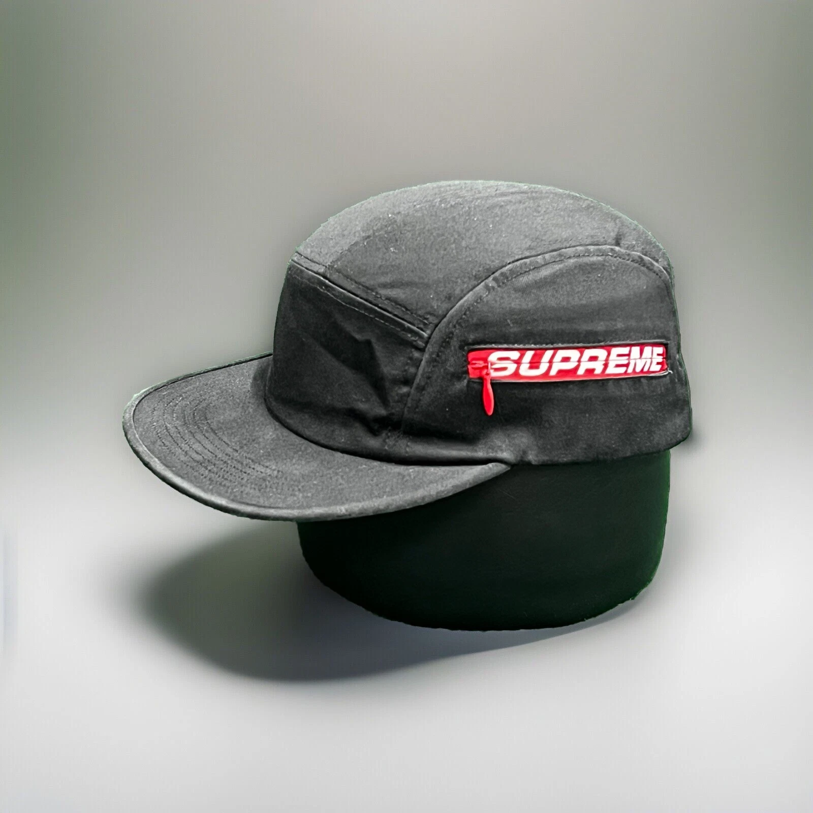 2019 Supreme Side Zip Camp casquette battage médiatique Hypebeast chapeau de patineur noir rouge SS19
