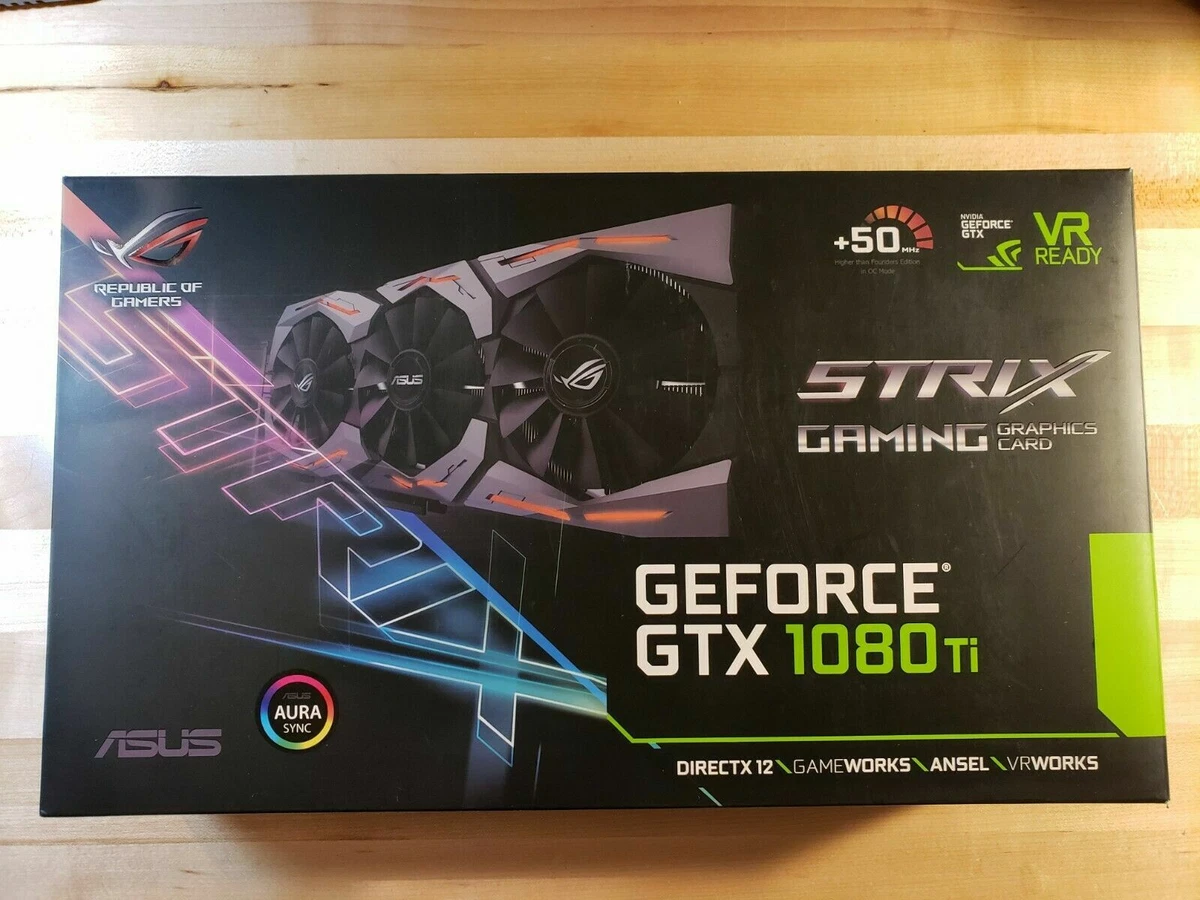 中古 ASUS ROG-STRIX-GTX1080TI-O11G-GAMING ASUS ROG Strix GeForce GTX 1080Ti OC 11GB Graphics Card - Only