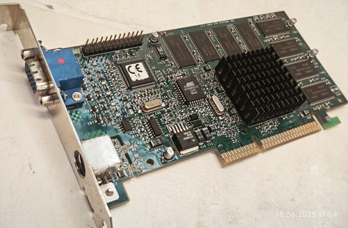 3Dfx AGP Graphics Card STB Voodoo3 2000 TV 210-0364-003 6NS 16 MB + Heatsink