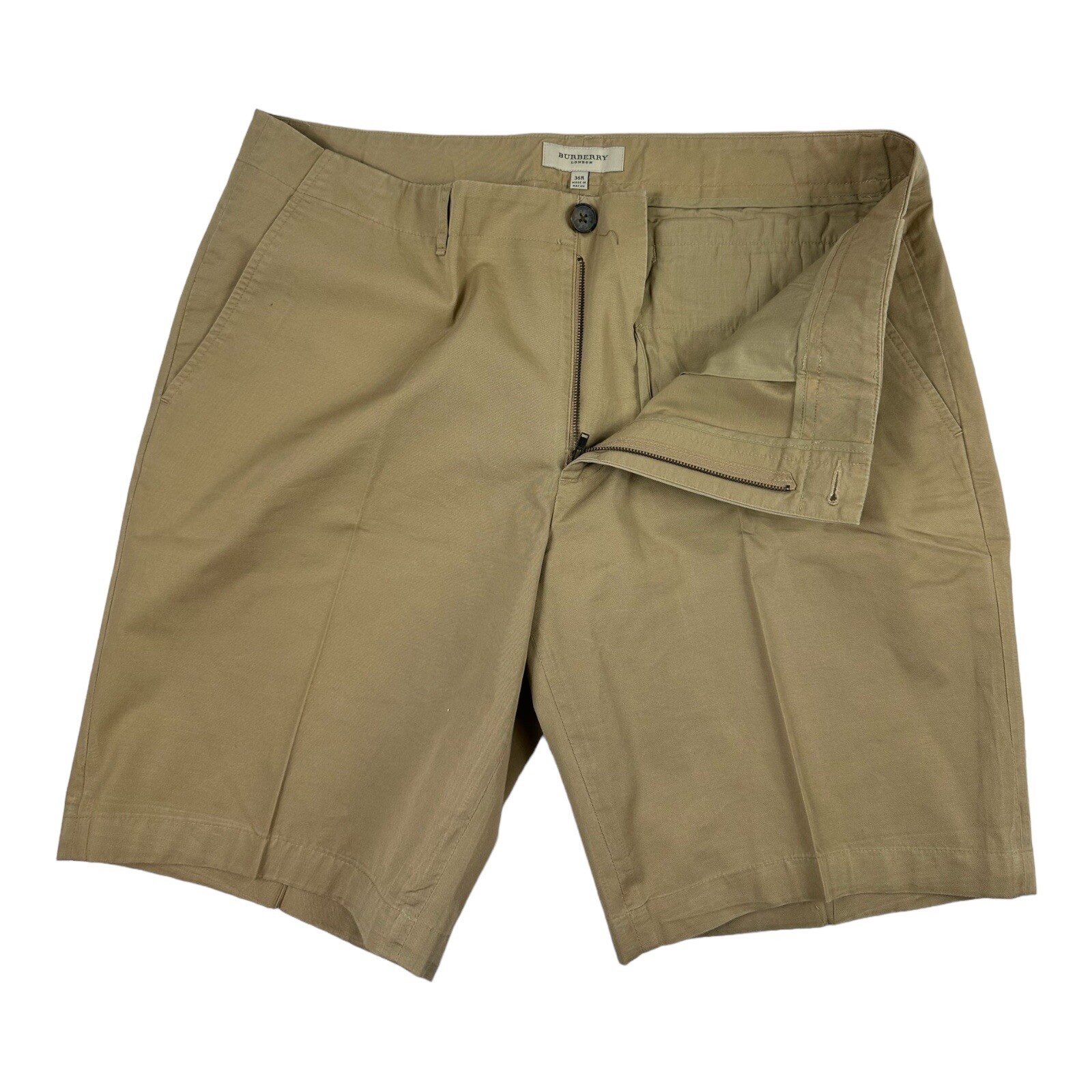 Burberry London VTG Tan Flat Front Chino Short Si… - image 3