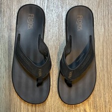 Flojos Sandals Flip Flops Mens Size 12 Black Summer Beach Casual
