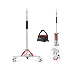 AMBITFUL Heavy Duty Light Stand with Casters, 100 Stainless Steel Max Height...