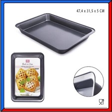 Teglia da Forno per Pizza Focaccia Dolci Rettangolare Antiaderente 42x28x5cm